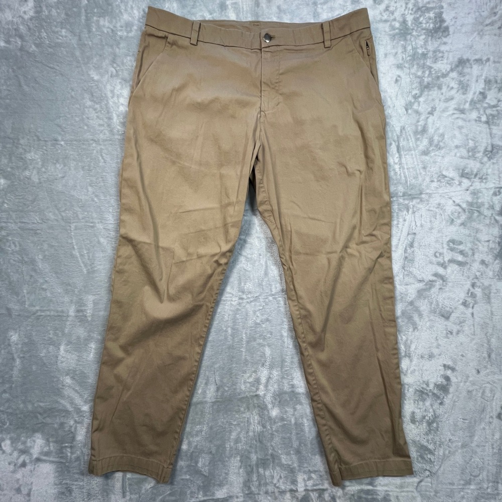 Lululemon Commission Pants Mens 36 Tan Khaki Chino Technical Performance